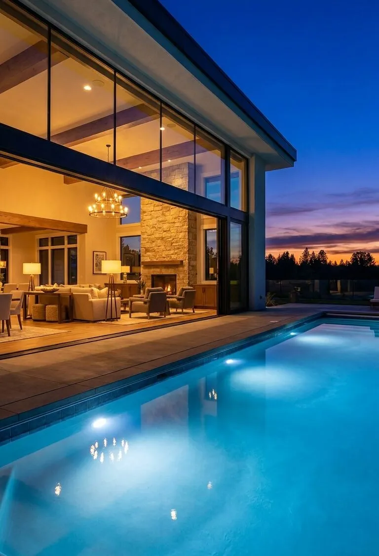 North Dallas luxury home at twilight